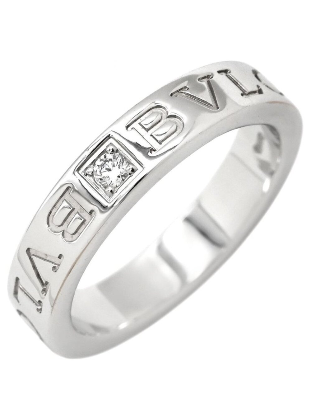 Bvlgari Ring Double Logo White Gold Diamond